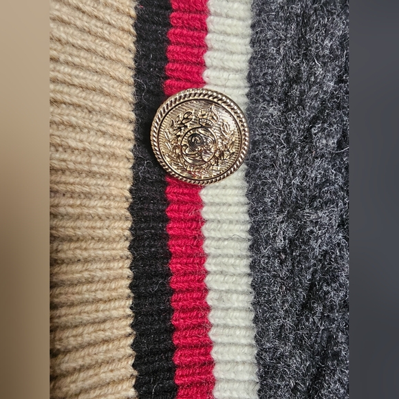 Sandro - Logo Letterman’s Charcoal and Tan Cardigan - Picture 5 of 10